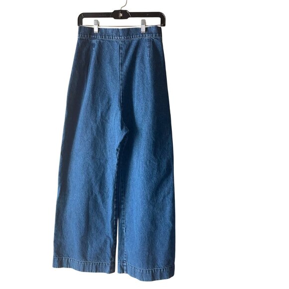Ilana Kohn Womens Jeans Pants Size 2 Blue Denim Wide Leg Pockets Pure Cotton - Picture 2 of 8